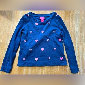 Navy with hot pink heart pullover